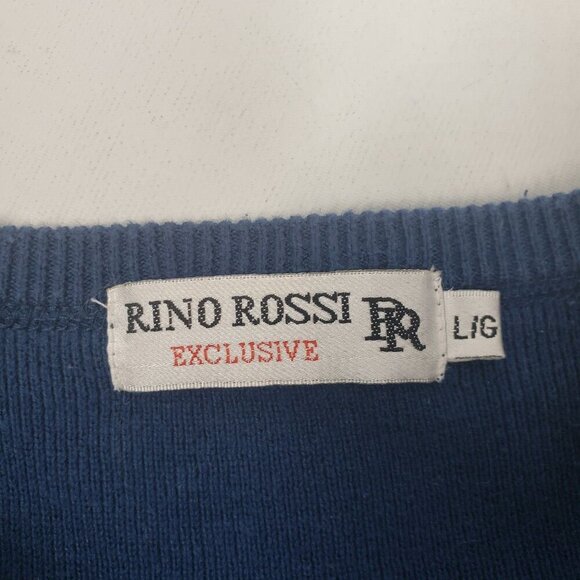 Rino Rossi Knit Sweater Blue Women's Large 100% Cotton Long Sleeve - Picture 7 of 14